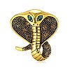 Snake Alloy Rhinestone Brooches for Backpack Clothes PW-WG03334-01-5