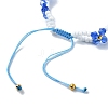 Woven Glass Flower Adjustable Braided Bead Bracelets for Women BJEW-MZ00100-04-4