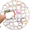 50Pcs Cartoon Cute Picture Frame PVC Adhesive Waterproof Stickers Self-Adhesive Stickers PW-WGEEBDD-01-3