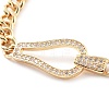 Cubic Zirconia Link Bracelet with Golden Brass Curb Chains BJEW-C055-06G-G-2
