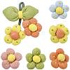 6Pcs 6 Styles Flower Cotton Brooches JEWB-CJ0001-72-1