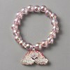 Cute Plastic Charm Stretch Bracelet with Round Beaded for Women BJEW-TAC0009-02B-2