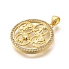 Rack Plating Brass Micro Pave Cubic Zirconia Pendants KK-L226-021G-2