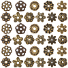 220Pcs 11 Styles Alloy Fancy Bead Caps TIBE-SP0001-19-5