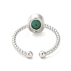 Natural Amazonite Open Cuff Ring RJEW-M166-04P-D-3