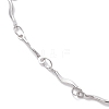 304 Stainless Steel Wave Bar Link Chains Anklets for Women AJEW-AN00627-2