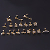 Brass Micro Pave Clear Cubic Zirconia Lightning Bolt Cartilage Earrings WGFE0B0-24-2