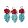 Dyed Synthetic Turquoise & Opaque Resin Pendants PALLOY-JF02713-1