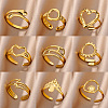 Simple Style 304 Stainless Steel Cuff Rings for Women FS-WGD177D-01-2