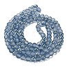Frosted Transparent Glass Bead Strands GLAA-P065-6mm-10-5