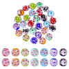 28Pcs 7 Colors Luminous Handmade Gold Sand Lampwork Beads LAMP-GL0002-02-1