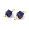 Glass Faceted Cube Connector Charms KK-C097-10G-02-2
