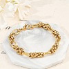 304 Stainless Steel Oval Link Chain Bracelets for Women BJEW-F488-43G-3