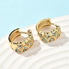 Heart Brass Micro Pave Cubic Zirconia Hoop Earrings EJEW-A132-10G-01-3
