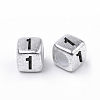 Antique Silver Plated Acrylic Beads PB43C9308-1-1