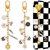 2Pcs 2 Styles Alloy Enamel Pendant Decorations HJEW-BM0001-46A-1