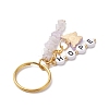 Alloy Acrylic Enamel with Natural Amethyst Keychain KEYC-JKC00805-03-4