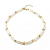 ABS Imitation Pearl & Synthetic Hematite Beaded Bracelet Necklace SJEW-JS01240-6