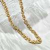 Ion Plating(IP) 304 Stainless Steel Rolo Chains Necklaces NJEW-F297-02G-4