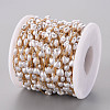 Handmade ABS Plastic Imitation Pearl Beaded Chains STAS-T052-39G-4