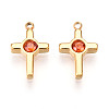 Ion Plating(IP) 304 Stainless Steel Micro Pave Cubic Zirconia Charms STAS-N110-01D-G-1