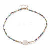 Natural Shell Beaded Necklaces NJEW-JN03286-2