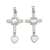 Brass Micro Pave Clear Cubic Zirconia Pendants CU-CBAA571-14P-1