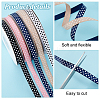 6 Rolls 6 Colors Polyester Polka Dot Print Grosgrain Ribbon OCOR-PH0004-28-4