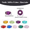 180Pcs 9 Colors Transparent Resin European Beads RPDL-MP0001-02-3