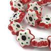 Handmade Porcelain Flower Beads Strands PORC-G006-16B-3