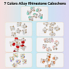 HOBBIESAY 42Pcs 7 Colors Alloy Rhinestone Cabochons MRMJ-HY0001-01-3