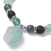 Natural Fluorite Beaded Stretch Bracelets BJEW-JB10070-01-2