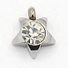 201 Stainless Steel Rhinestone Star Charm Pendants RB-M030-01J-1