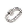 Brass Micro Pave Clear Cubic Zirconia Keychain Rings KK-M293-49P-2