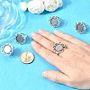 Vintage Adjustable Iron Finger Ring Components Alloy Flower Cabochon Bezel Settings X-PALLOY-O039-25AS-2