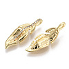 Brass Micro Pave Clear Cubic Zirconia Pendants KK-S356-070-NF-2