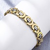 304 Stainless Steel Byzantine Chain Bracelets for Women Men BJEW-R018-22GP-02-4