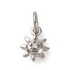 Brass Micro Pave Cubic Zirconia Sun Charms KK-P308-66P-1