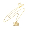 Brass Cross Bible Book Pendant Necklaces for Women Men NJEW-S438-03G-4