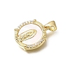 Brass Micro Pave Clear Cubic Zirconia Pendants CU-CBAF50C-01C-G04-2