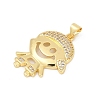 Brass Micro Pave Cubic Zirconia Pendants KK-D317-102G-2
