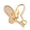 Brass with Natural Shell Fold Over Clasps KK-G505-27G-1