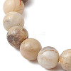 Round Natural Crazy Agate Beaded Stretch Bracelets for Women BJEW-JB11045-01-4