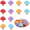 12Pcs 4 Colors Mushroom Food Grade Eco-Friendly Silicone Focal Beads SIL-SZ0001-10-1