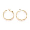 Oval Brass Hoop Earrings EJEW-T047-97G-2