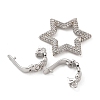 Rack Plating Brass Micro Pave Clear Cubic Zirconia Fold Over Clasps KK-A234-021A-P-2