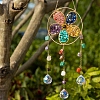 Flower Natural & Synthetic Gemstone Chips Hanging Suncatchers HJEW-F023-03-2