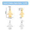 Unicraftale 12Pcs 2 Colors 201 Stainless Steel Pendants STAS-UN0053-68-3