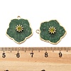 PVD Vacuum Plating 304 Stainless Steel Pave Dyed Shell Flower Pendants STAS-R130-09G-3