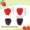 50Pcs 2 Colors PVC Plastic Simulation Raspberry AJEW-PH0007-90-2